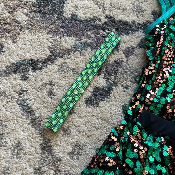 Weissman Green & Black Sequin Dance Costume - Picture 6 of 8